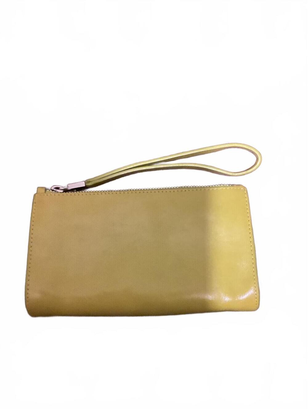 Monsac Yellow Leather Wristlet Clutch Wallet yellow